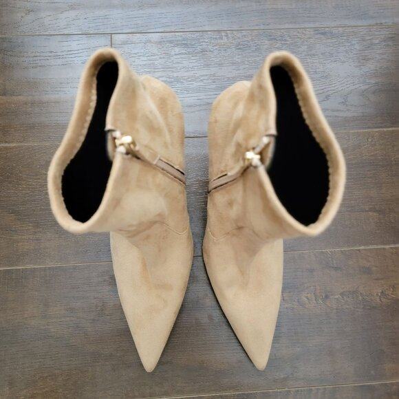 NEW Good American The Icon Stiletto Sock Boots Womens 10.5 Faux Suede Chic - Picture 3 of 9